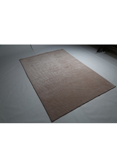 Çam Halı Emboss 7803 Pembe Modern Desen Yeni Zellanda Yünü Ve Viskon El Dokuması Halı - 130x190 Pembe