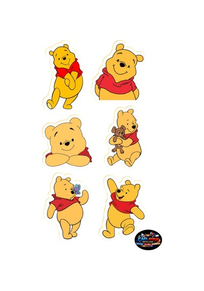 Çocuk Sticker Seti 16x30 Cm Sevimli Ayıcık Karakter Duvar Dolap Mobilya Dekoratif Çıkartma