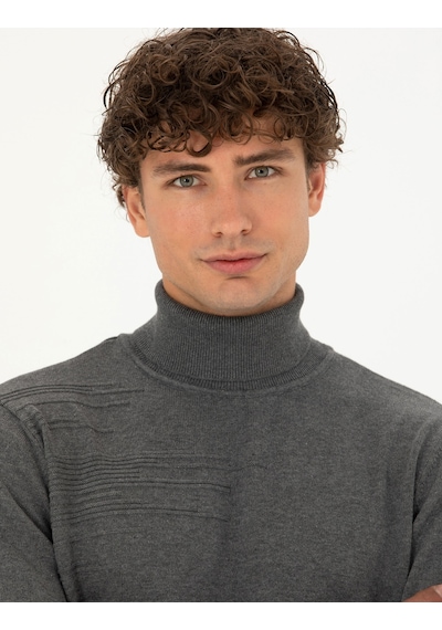 Pierre Cardin Erkek Gri Melanj Triko Kazak 50281831-vr086 Gri Melanj