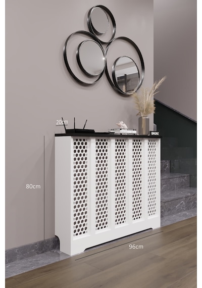 Dekoratif Petek Dolabı Kalorifer Peteği Kapatma Ünitesi Modern Tasarım İç Ölçü 96 Cm Dış Ölçü 100 Cm Petek 96 Beyaz Üstü Siyah D6 Dekoratif Petek Dolabı Kalorifer Peteği Kapatma Ünitesi Modern Tasarım İç Ölçü 96 Cm Dış Ölçü 100 Cm Petek 96 Beyaz Üstü Siyah D6