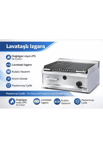 Grıll , Fritöz , Ocak , Pleyt Izgara , Dolaplı, Davlumbazlı , Lpg & Doğalgazlı , 240x80x210 Çelik