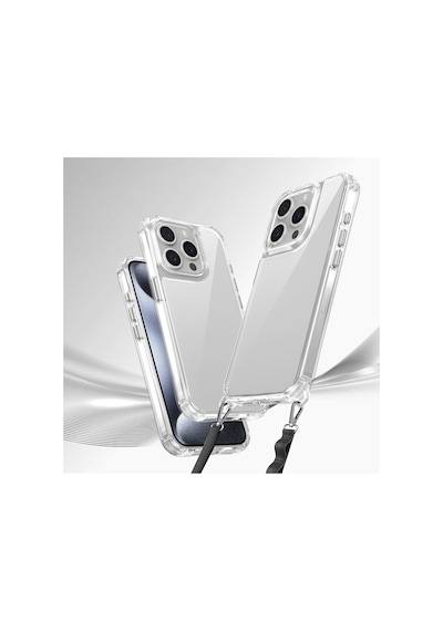 Apple Uyumlu iPhone 15 Pro Max Kılıf Aihttgli Takılabilir Askı Aparatlı Zore Snap Silikon Kapak-şeffaf Şeffaf Şeffaf