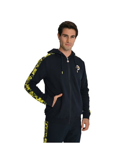 Fenerium Fenerbahçe Lacivert Tribün Lazer Baskılı Kamuflaj Detaylı Erkek Sweatshirt Lacivert