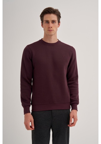 Cazador 56150 Erkek Bisiklet Yaka Sweatshirt Vişne