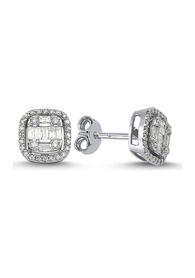 0,39 Karat Pırlantalı Baget Küpe