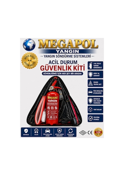 Üçgen Trafik Seti Üçgen Araç Trafik Seti. Araç Trafik Kiti. Araç Yangın Söndürücü.