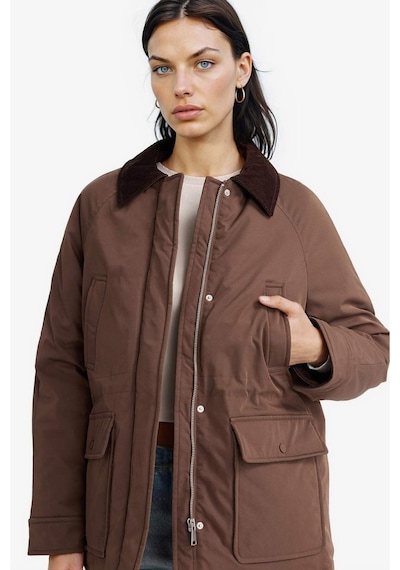 Defacto Regular Fit Kontrast Yaka Fermuarlı Parka F3558ax25wnbn530 Kahve