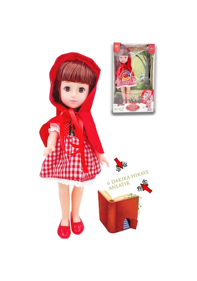 Global Toys Kırmızı Başlıklı Kız Hikayesi Anlatan 45 cm Et Bebek