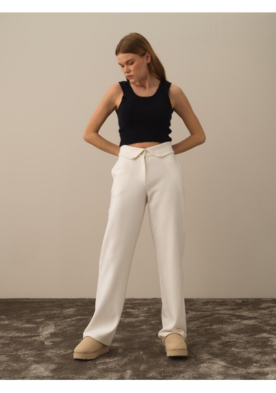Xint Ekru Pamuk Dokulu Oversize Sweat Pantolon 470400