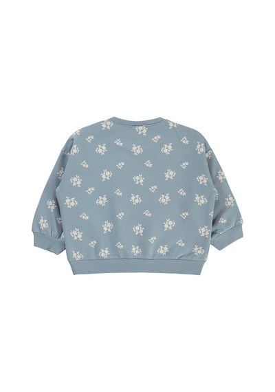 Civil Baby Çiçek Empirme Basic 6-18 Ay Sweatshirt - Mavi Soft Mavi
