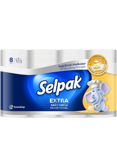 Selpak Extra Kağıt Havlu 8'li Yağ Emici