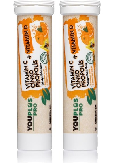 Youplus Pro Vitamin C D Çinko Propolis 15 Efervesan Tablet 2 Adet