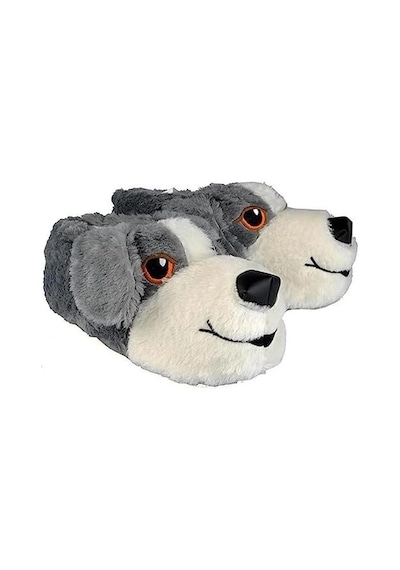 Mergenshoes Unisex Gris Köpekli Panduf Ev Botu Gri Gri