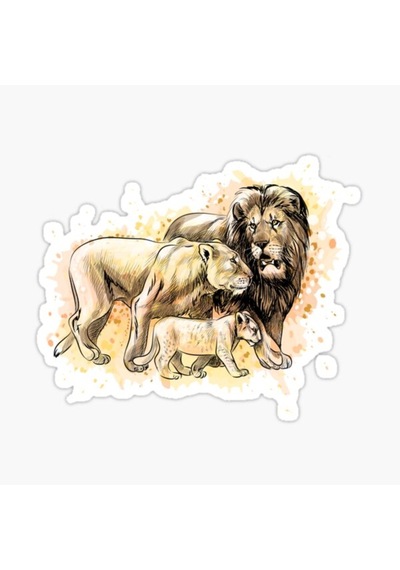 Aslan Ailesi Araba Oto Sticker Yapıştırma Etiket 17Cm Q3