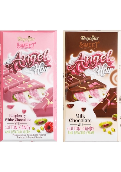Beyoğlu Angel Hair Antep Fıstıklı Ve Sütlü Çikolata 170 Gr 2 Li Karma Set