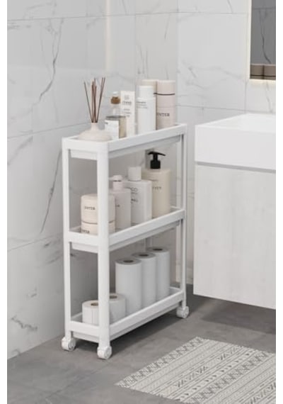 3 Katlı Tekerlekli Slim İnce Beyaz Banyo Mutfak Rafı Polipropilen Plastik Mıt1125 Acı Kahverengi 3 Katlı Tekerlekli Slim İnce Beyaz Banyo Mutfak Rafı Polipropilen Plastik Mıt1125 Acı Kahverengi