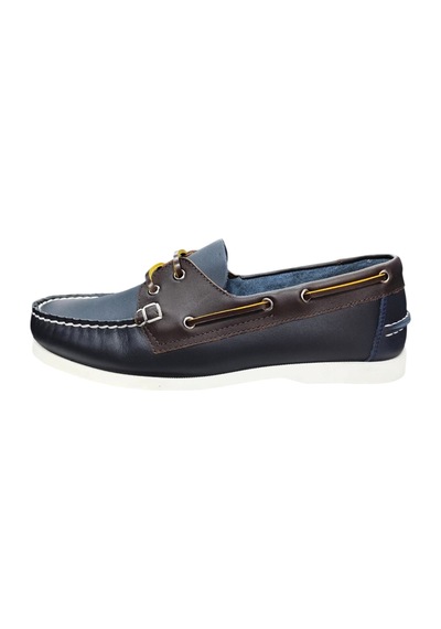 King Paolo King Shoes Lacivert Kahve Tımbırlant Erkek Ayakkabı