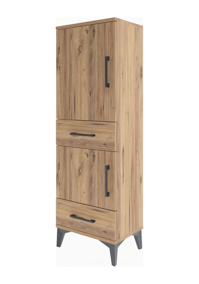 Arges Dolap 3 Raflı 2 Çekmeceli 2 Kapaklı 44x30x134 Çam-çam Çam