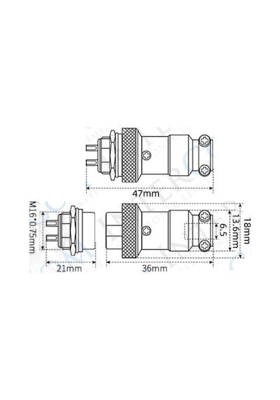 Ic-261m 16mm Mayk Dişi Şase 6p Konnektör