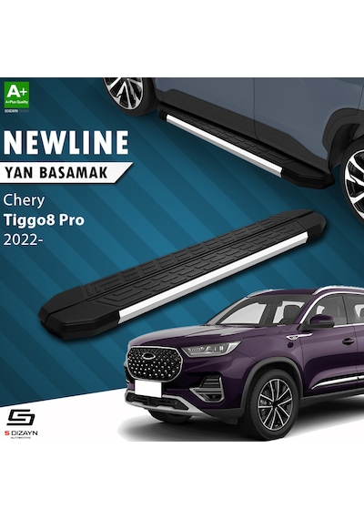 S-dizayn Chery Tiggo8 Pro Newline Krom Yan Basamak 183 Cm 2022 Üzeri