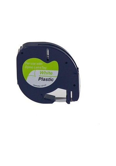 Dymo Letratag Muadil Etiket Plastik Beyaz 4m X 12mm - 59422 Laminasyonlu