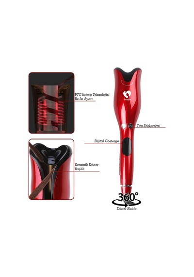 Prodiva Otomatik Red Rose Saç Kıvırma Maşası