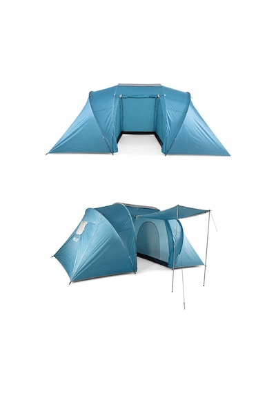 Walke 6 Kişilik Çift Bölmeli Aile Kamp Çadırı Su Geçirmez Polyester 490 X 280 X 200 Mavi