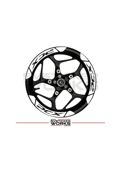Honda Pcx Jant Şeridi Geniş Sticker Dıştan İçe Kaliteli Yüksek Yapışkanlı Sticker Beyaz