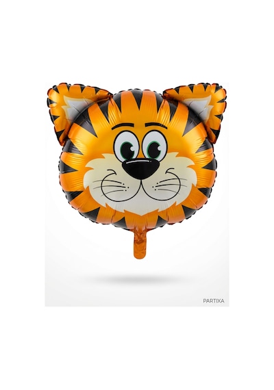 Safari Kaplan Kafa Folyo Balon 35x41 Cm Safari Temalı Çocuk Doğum Günü Parti Süsü Çok Renkli
