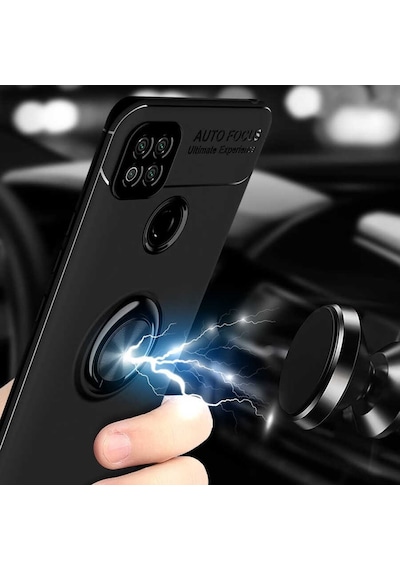 Xiaomi Redmi 9C Kilif Yüzüklü Magnetli Ravel Case 360697609