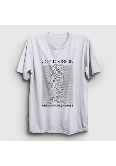 Presmono Unisex Unknown Pleasures Joy Division T-shirt Beyaz