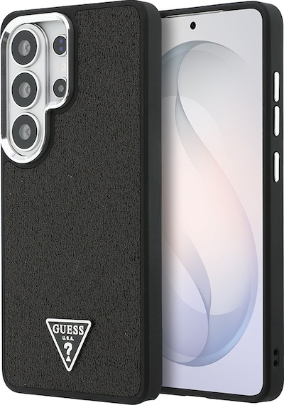 Galaxy Uyumlu S26 Ultra Kılıf Guess Lisanslı M-safe Metal Kamera Çerçeveli Üçgen Logolu Glitter Kapak Siyah Siyah