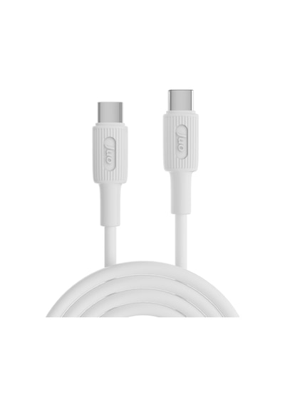 Juo JCBS61 60w Usb Type-c To Type-c Silikon Hızlı Şarj Ve Data Kablosu Beyaz 1 Metre