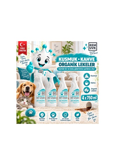 Enzimli İdrar Lekesi Ve Koku Giderici Sprey 750 Ml X 4 Adet 3 Litre Tasarruf Paketi