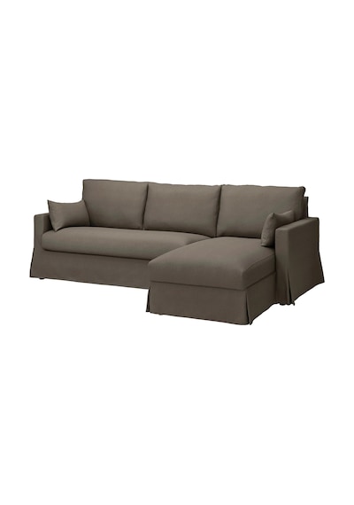 Ikea Gri Konforlu Kanepe - Uzanma Koltuklu 3'lü Kanepe Kılıfı