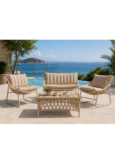 Rattan Bahçe Ve Balkon Takımı Willem Model 2+1+1