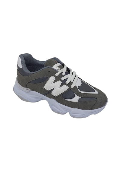 Zerhan 7040 Unisex Füme Bağcıklı Kalın Taban Spor Ayakkabı