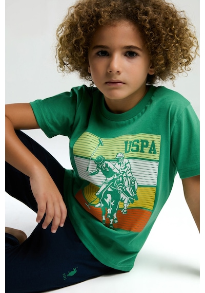 U.s. Polo Assn. Erkek Çocuk Yeşil Kısa Kol Pijama Takım Yeşil