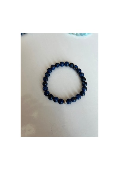 Lapis Lazuli Doğal Taş Yetişkin Bileklik 19 Cm Lacivert Lacivert