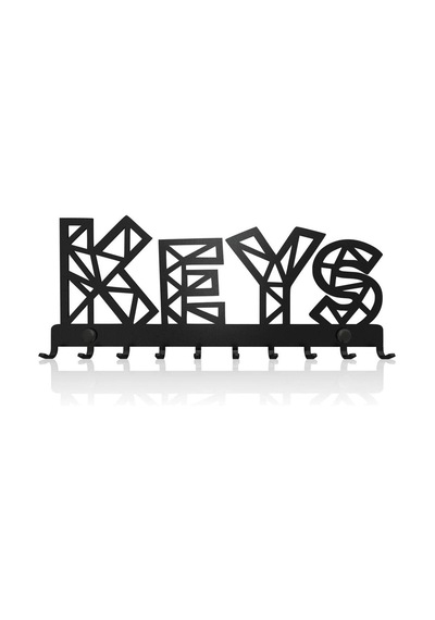 Metal Anahtar Askılığı - KEYS Dekoratif Anahtarlık Desenli Dekora