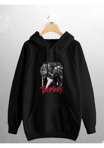 Macklin Unisex Kadın Erkek Berserk Anime Baskılı Sweatshirt Siyah Mck0924 Siyah