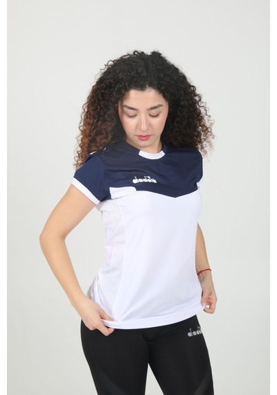 Diadora Aris Kadın Tişört Beyaz Lacivert