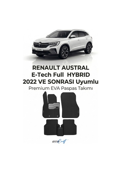 OtoCraft Renault Austral E-tech Full Hybrid 2022 Ve Sonrası Araca Özel 3d Havuzlu Eva Paspas 5 Parça