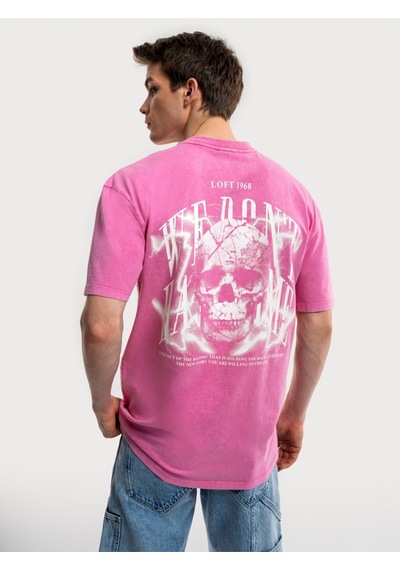 Oversize Fit Erkek Tshirt K.kol Pembe
