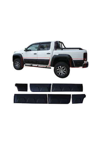 Vw Amarok 2010 2021 Yan Kapı Koruması - Amarok Kapı Çıtası 6 Prç