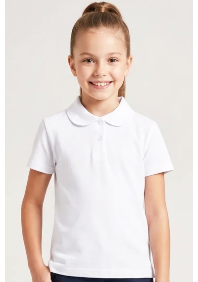 Modanino Kız Çocuk 2'li T-shirt %100 Pamuk Ve Okul Tarz 5-16 Yaş 12723at Beyaz