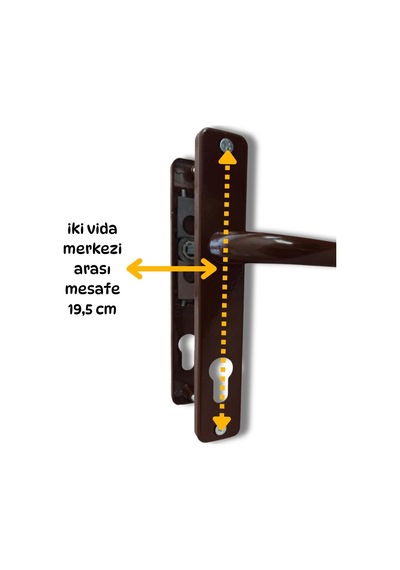 Pvc Kapılar İçin Metal Kapı Kolu Koyu Kahverengi