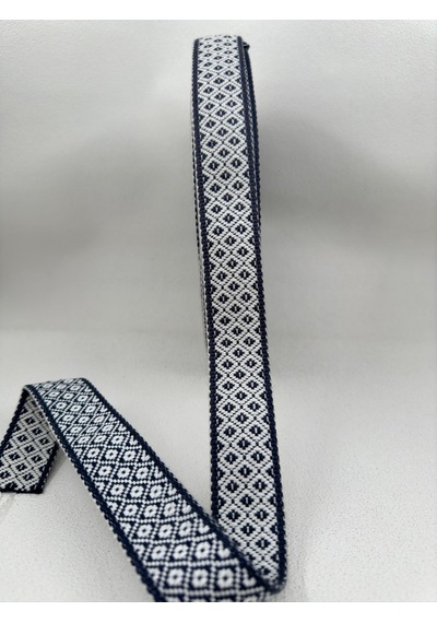 3 Cm Kilim Desenli Şerit-5 Metre-mavi