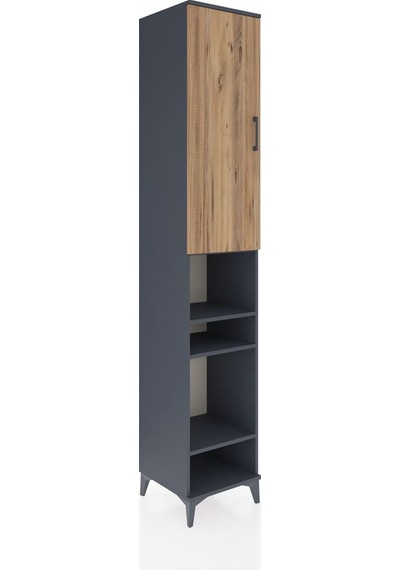 Hyperion Dolap 7 Raflı Tek Kapaklı 44x44x243 Antrasit-çam Antrasit