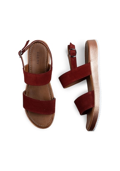 Deery Hakiki Süet Bordo Kadın Sandalet Bordo (492261912) Bordo